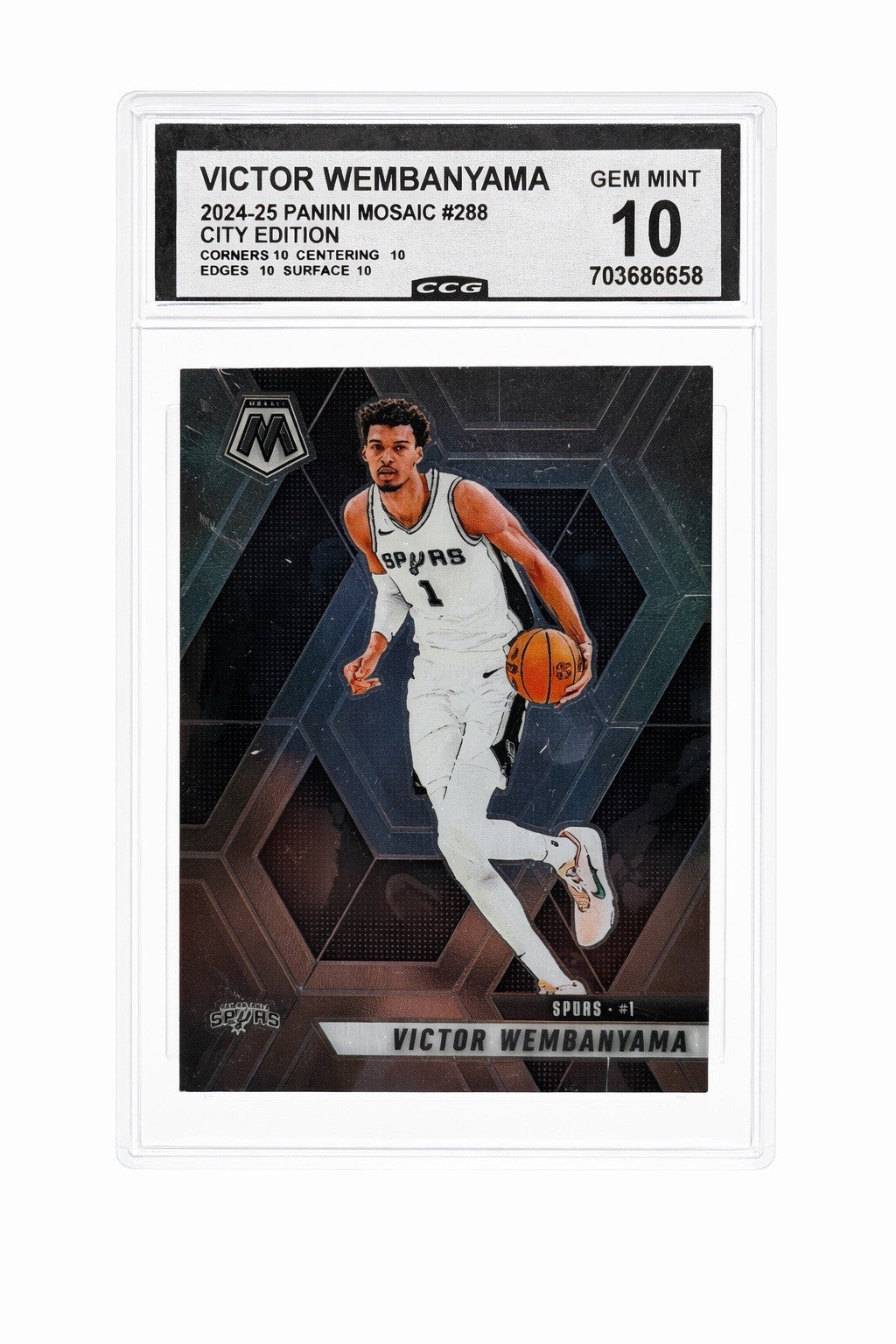 Victor Wembanyama 2024-25 Panini Mosaic City Edition #288 CCG 10 GEM MINT