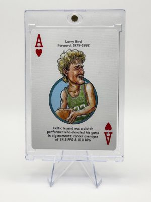 Larry Bird Ace of Hearts Playing Card Basketball Art Card LOT OF 4 Celtics Legen
