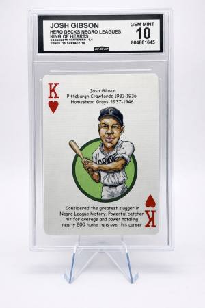 Josh Gibson Hero Decks King of Hearts CCG Gem Mint 10 – Negro Leagues Slab