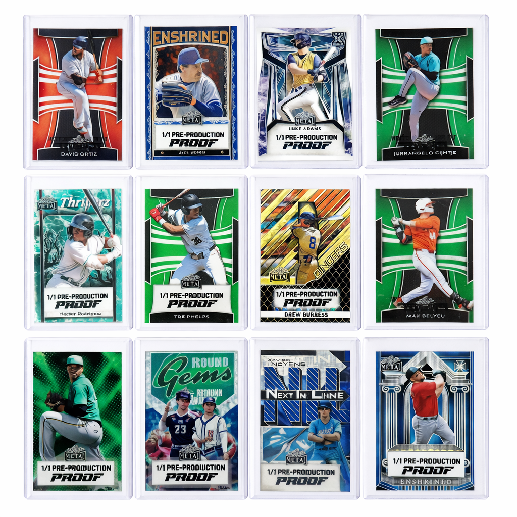 π₯ 12-Card 1/1 Pre-Production Proof Baseball Lot β Leaf Metal β Ultra Rare π₯ - Double your money with this easy flip